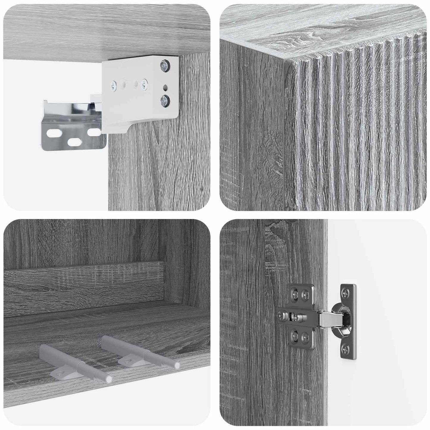 Mobiletto a muro Sonoma grigio 59 x 31 x 60 cm | homemem39