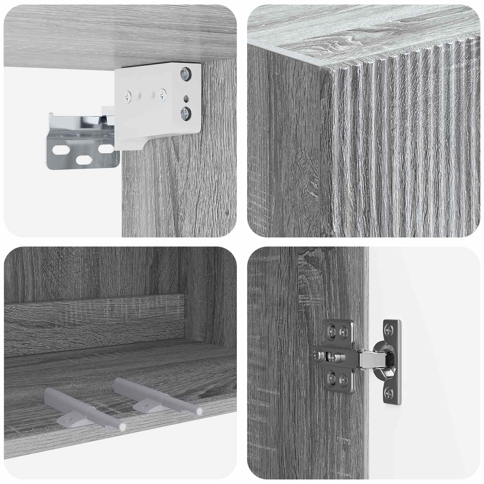 Mobiletto a muro Sonoma grigio 59 x 31 x 60 cm | homemem39
