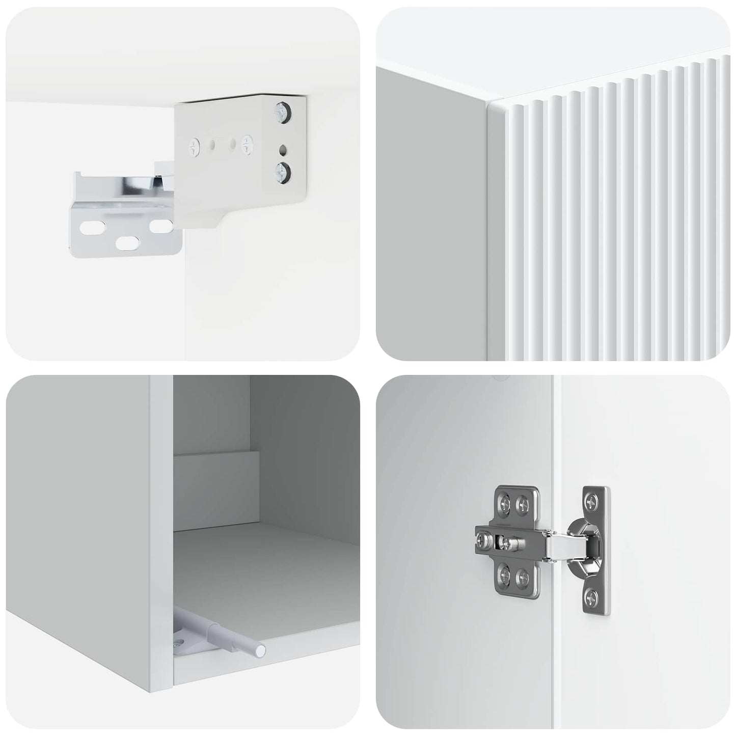 Mobiletto a muro Bianco 33 x 34,5 x 90 cm Legno ingegnerizzato | homemem39