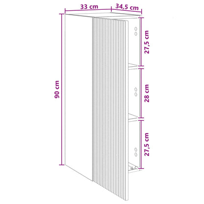 Mobiletto a muro Bianco 33 x 34,5 x 90 cm Legno ingegnerizzato | homemem39
