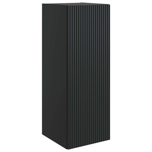 Mobiletto a muro Nero 33 x 34,5 x 90 cm Legno ingegnerizzato | homemem39