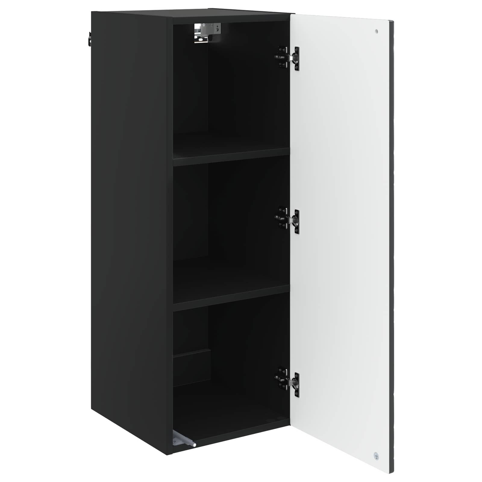 Mobiletto a muro Nero 33 x 34,5 x 90 cm Legno ingegnerizzato | homemem39