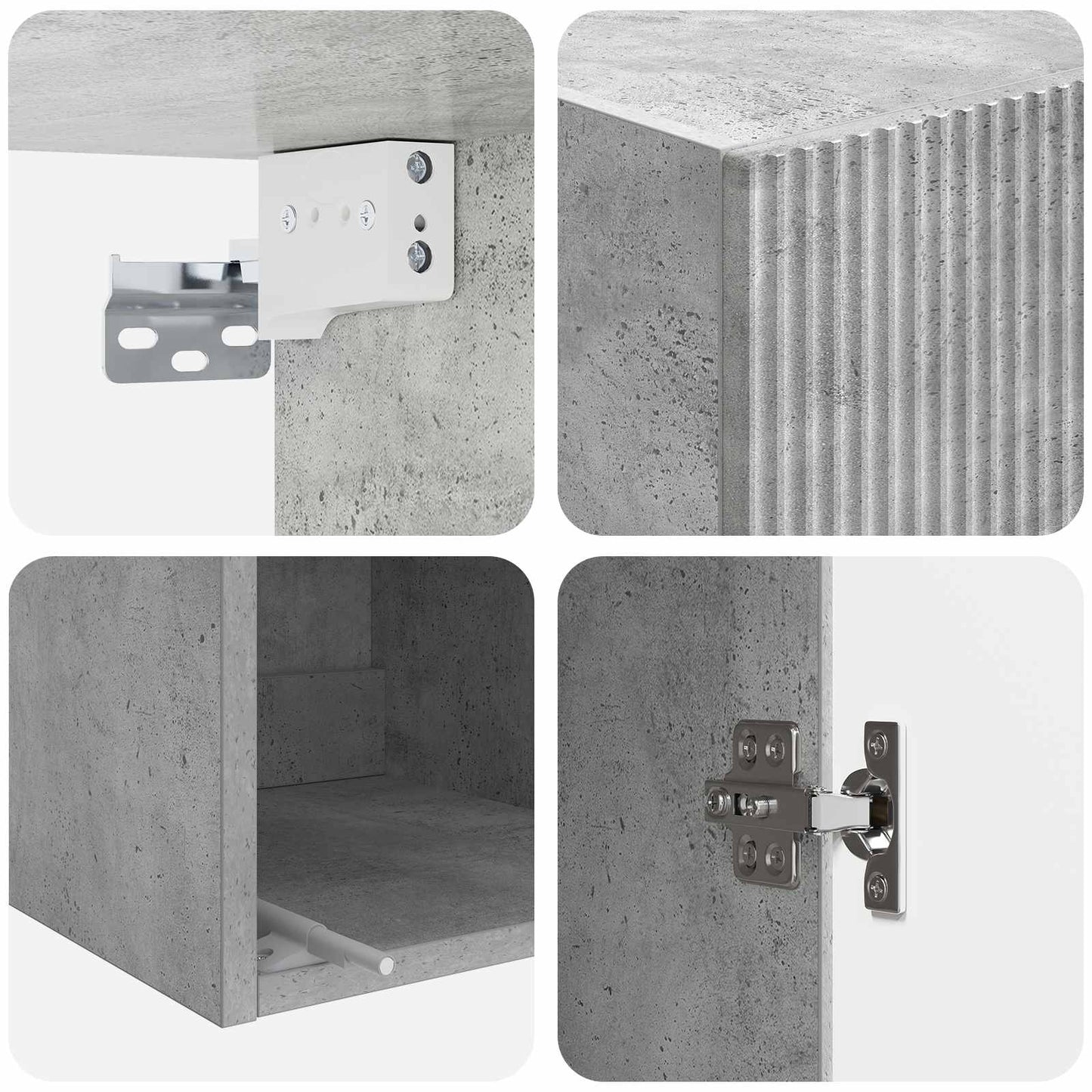 Mobiletto a muro Grigio Cemento 33 x 34,5 x 90 cm | homemem39