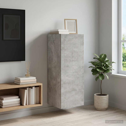 Mobiletto a muro Grigio Cemento 33 x 34,5 x 90 cm