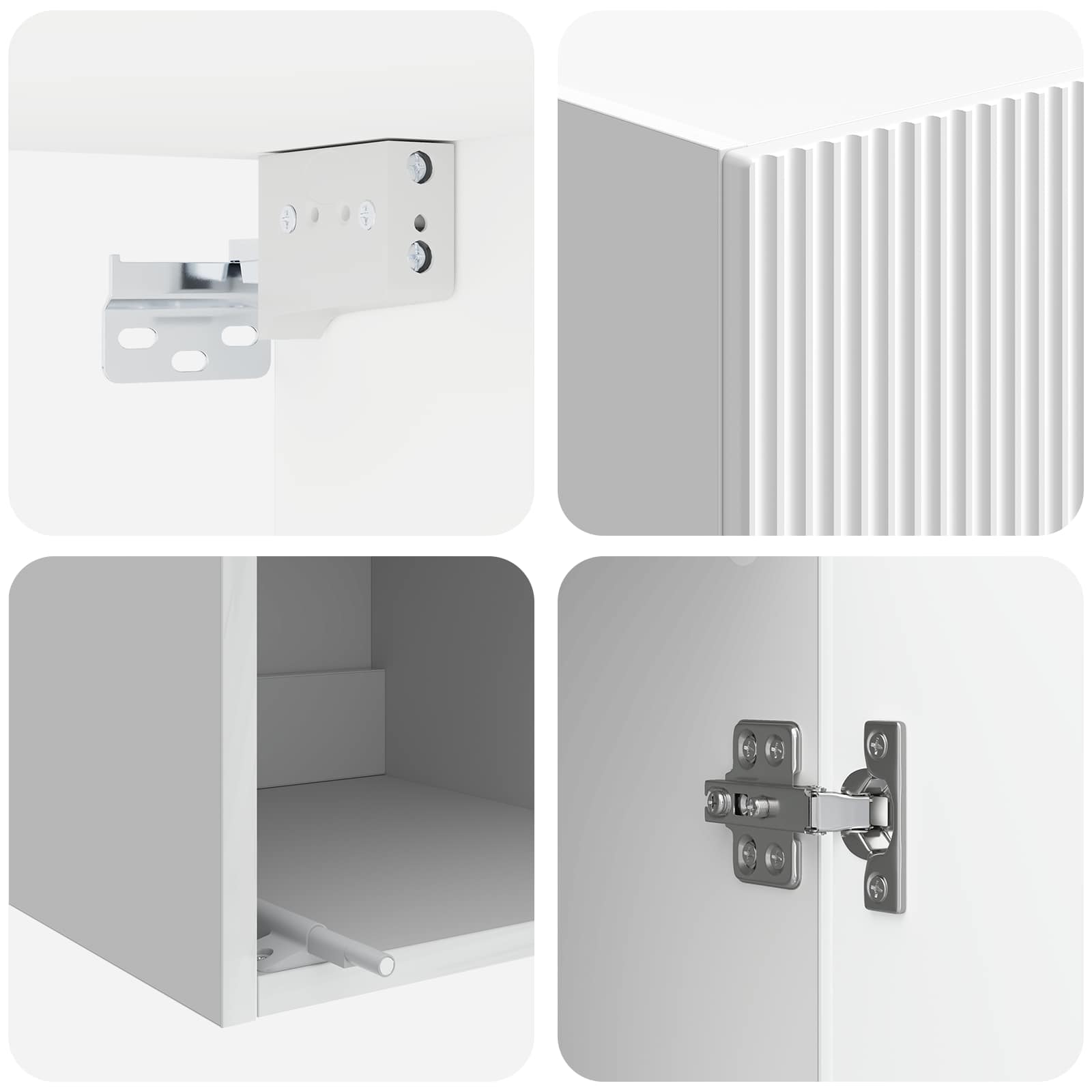 Mobiletto a muro Bianco Lucido 33 x 34,5 x 90 cm | homemem39