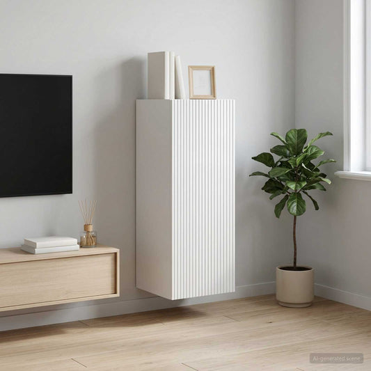 Mobiletto a muro Bianco Lucido 33 x 34,5 x 90 cm | homemem39