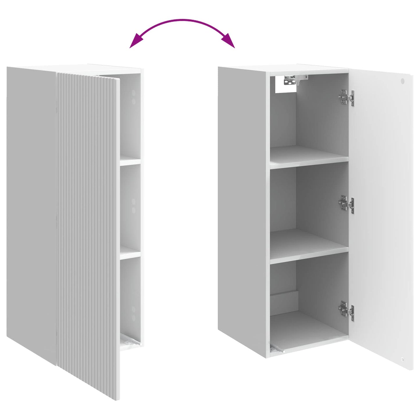 Mobiletto a muro Bianco Lucido 33 x 34,5 x 90 cm | homemem39