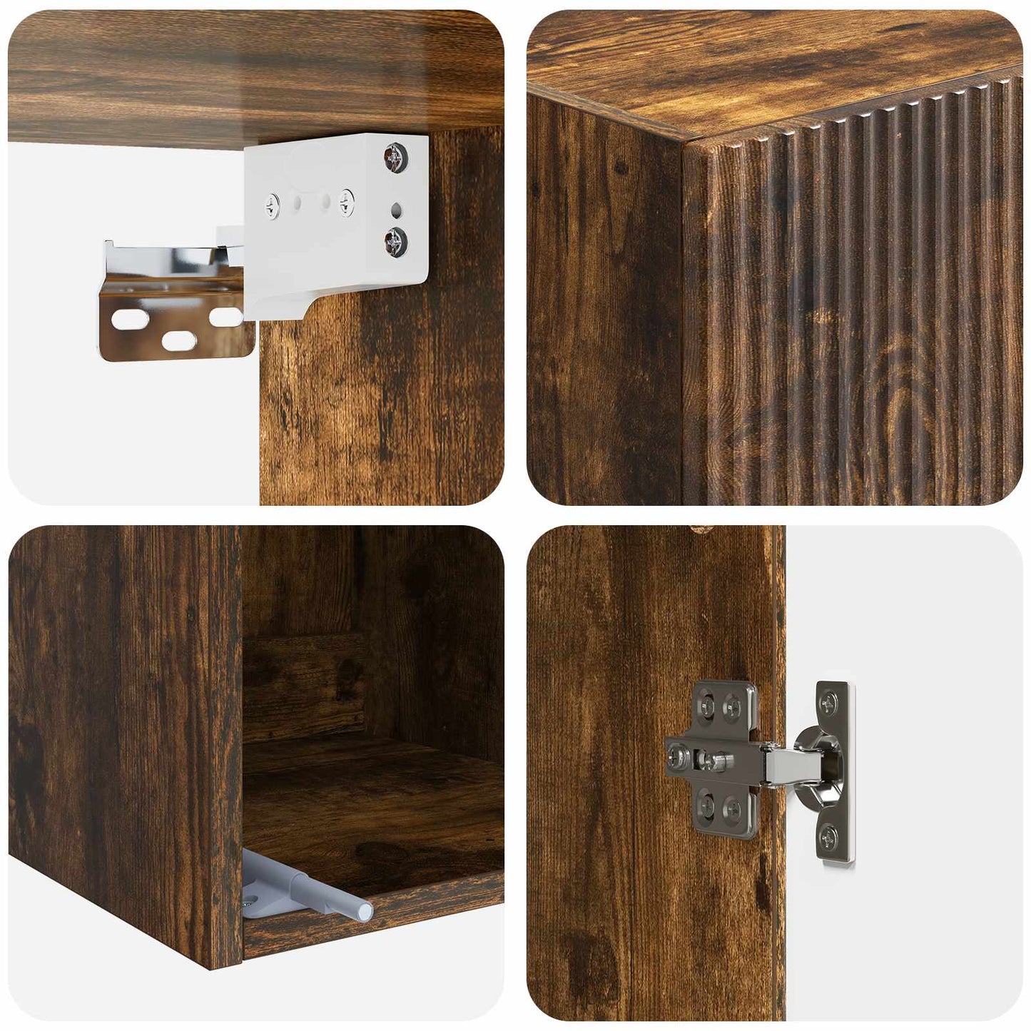 Mobiletto a muro Rovere Fumo 33 x 34,5 x 90 cm | homemem39