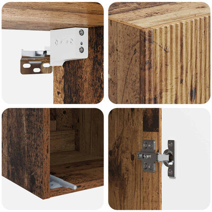 Mobiletto a muro Legno antico 33 x 34,5 x 90 cm | homemem39