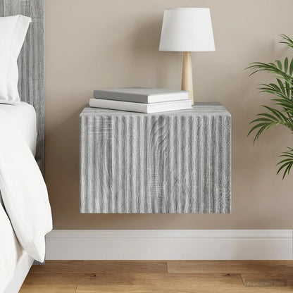Mobiletto da notte a muro Grigio Sonoma 33 x 34,5 x 20 cm