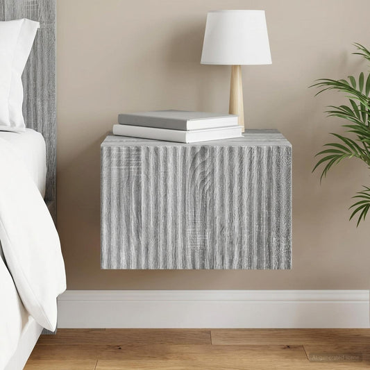 Mobiletto da notte a muro Grigio Sonoma 33 x 34,5 x 20 cm