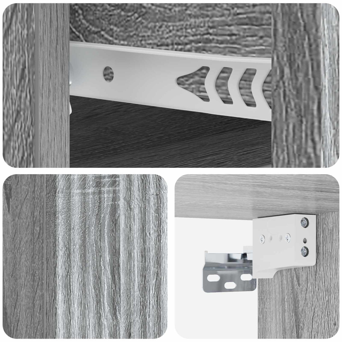 Mobiletto da notte a muro 2 pcs Grigio Sonoma 33 x 34,5 x 20 cm | homemem39