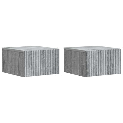 Mobiletto da notte a muro 2 pcs Grigio Sonoma 33 x 34,5 x 20 cm