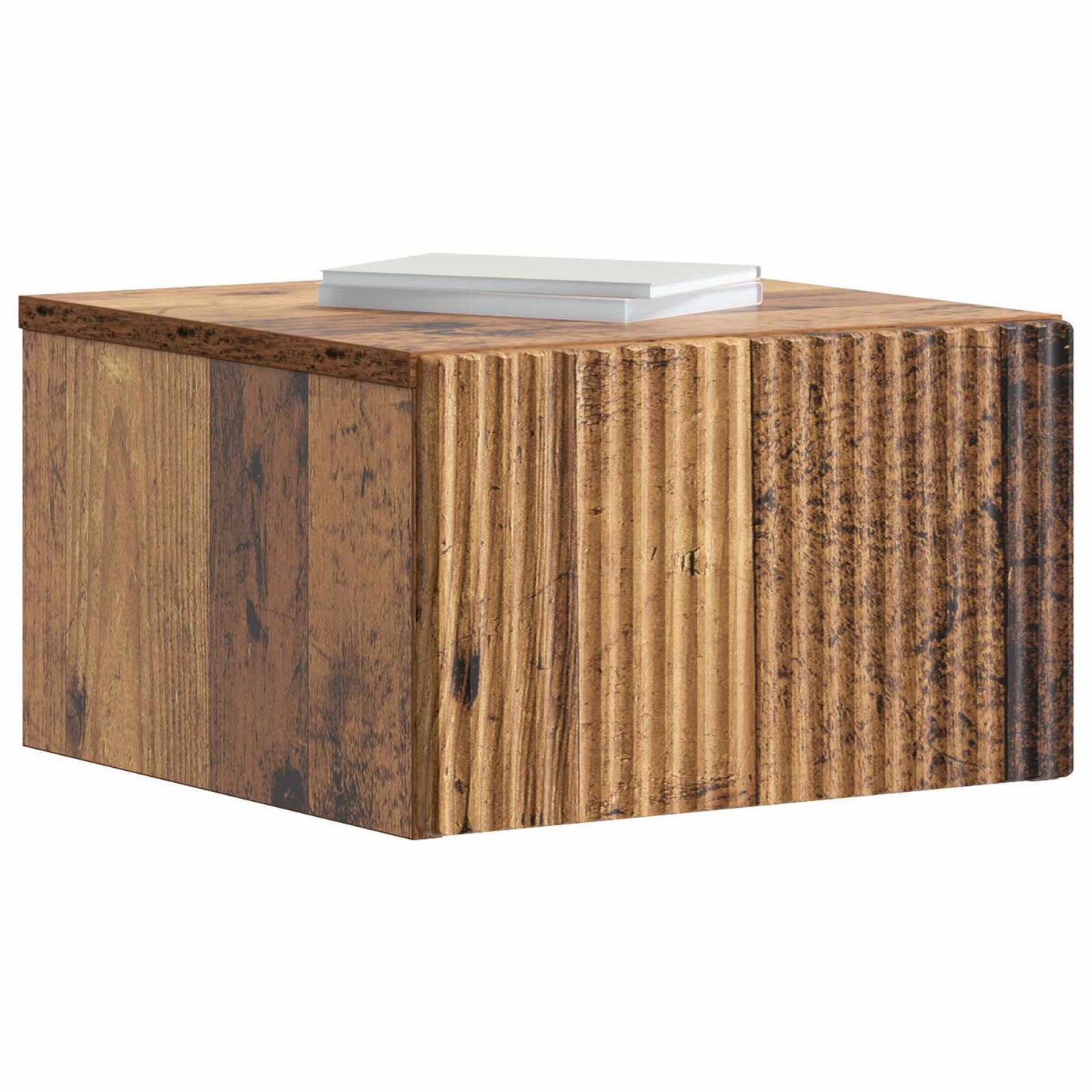 Mobiletto da notte a muro Legno antico 33 x 34,5 x 20 cm