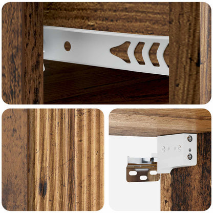 Mobiletto da notte a muro 2 pcs Legno antico 33 x 34,5 x 20 cm | homemem39