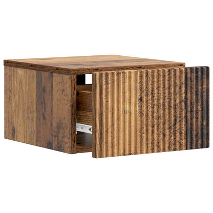 Mobiletto da notte a muro 2 pcs Legno antico 33 x 34,5 x 20 cm | homemem39