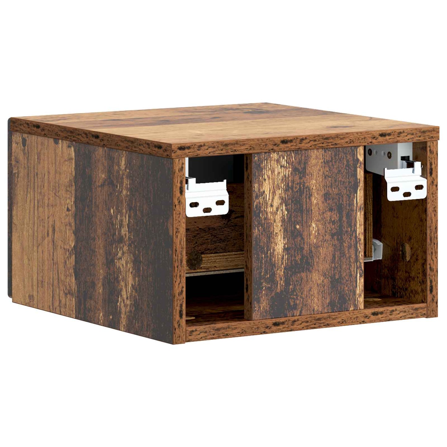 Mobiletto da notte a muro 2 pcs Legno antico 33 x 34,5 x 20 cm | homemem39