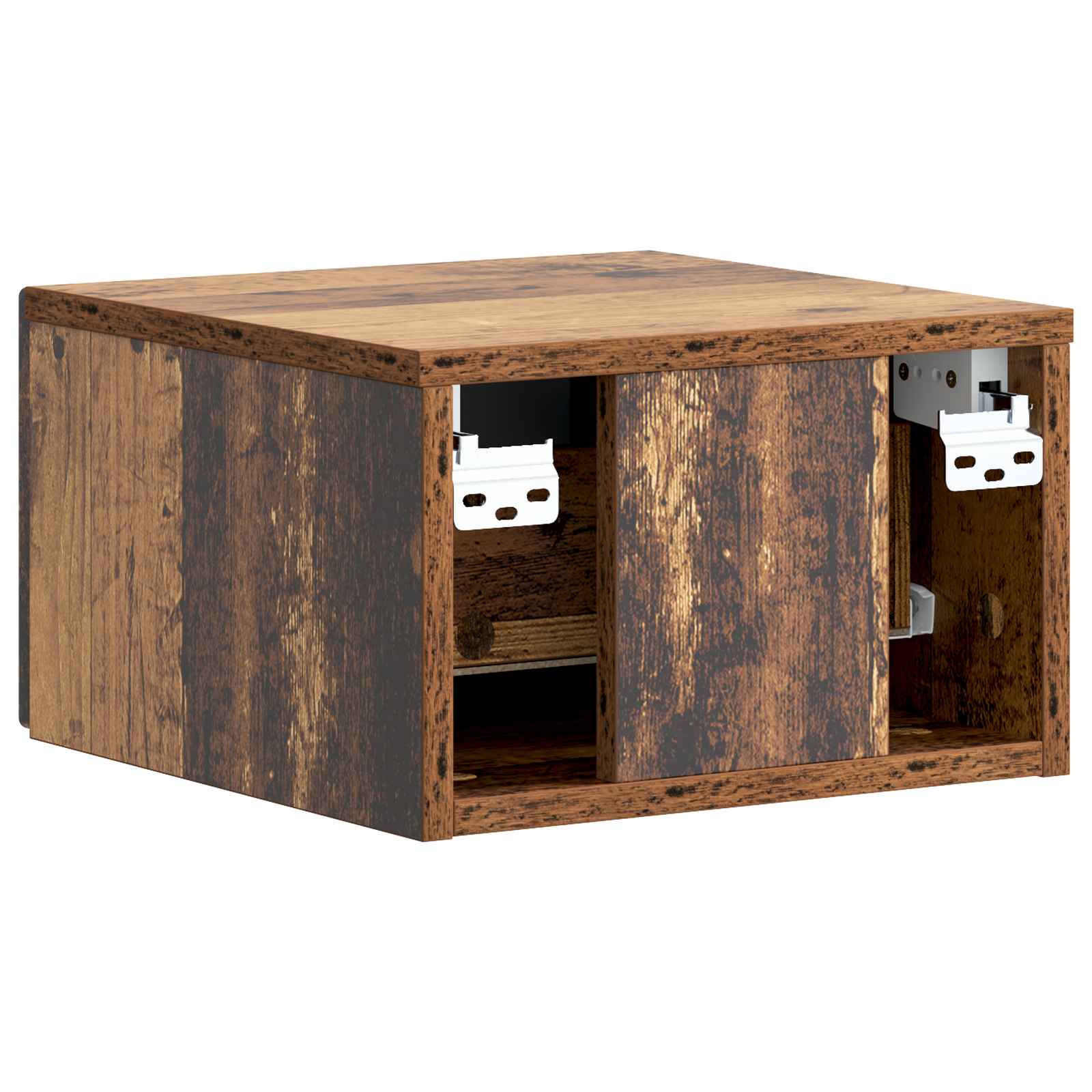 Mobiletto da notte a muro 2 pcs Legno antico 33 x 34,5 x 20 cm | homemem39