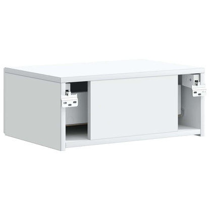 Mobiletto da notte a muro con cassetto Bianco 49 x 34,5 x 20 cm | homemem39