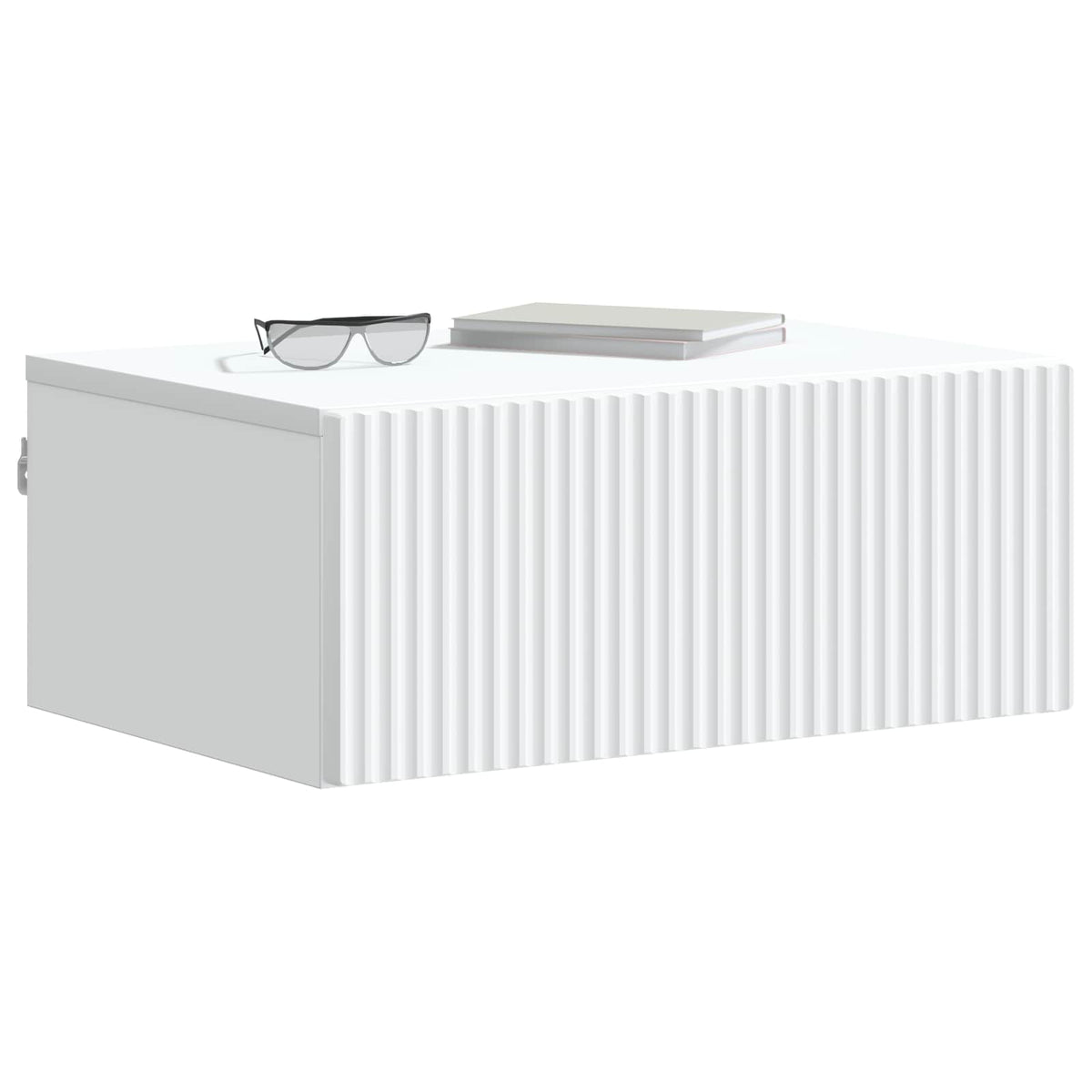 Mobiletto da notte a muro con cassetto Bianco 49 x 34,5 x 20 cm | homemem39