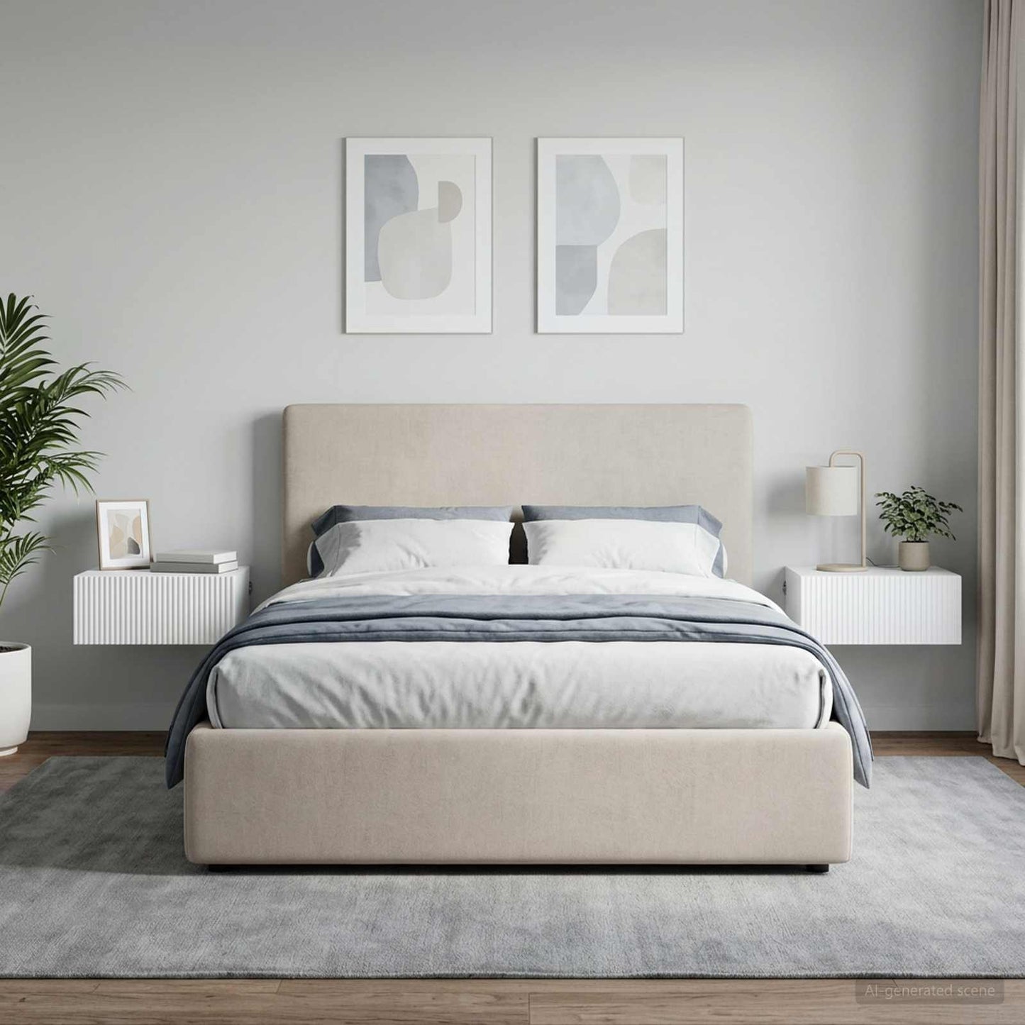 Mobiletto da notte a muro 2 pcs Bianco 49 x 34,5 x 20 cm