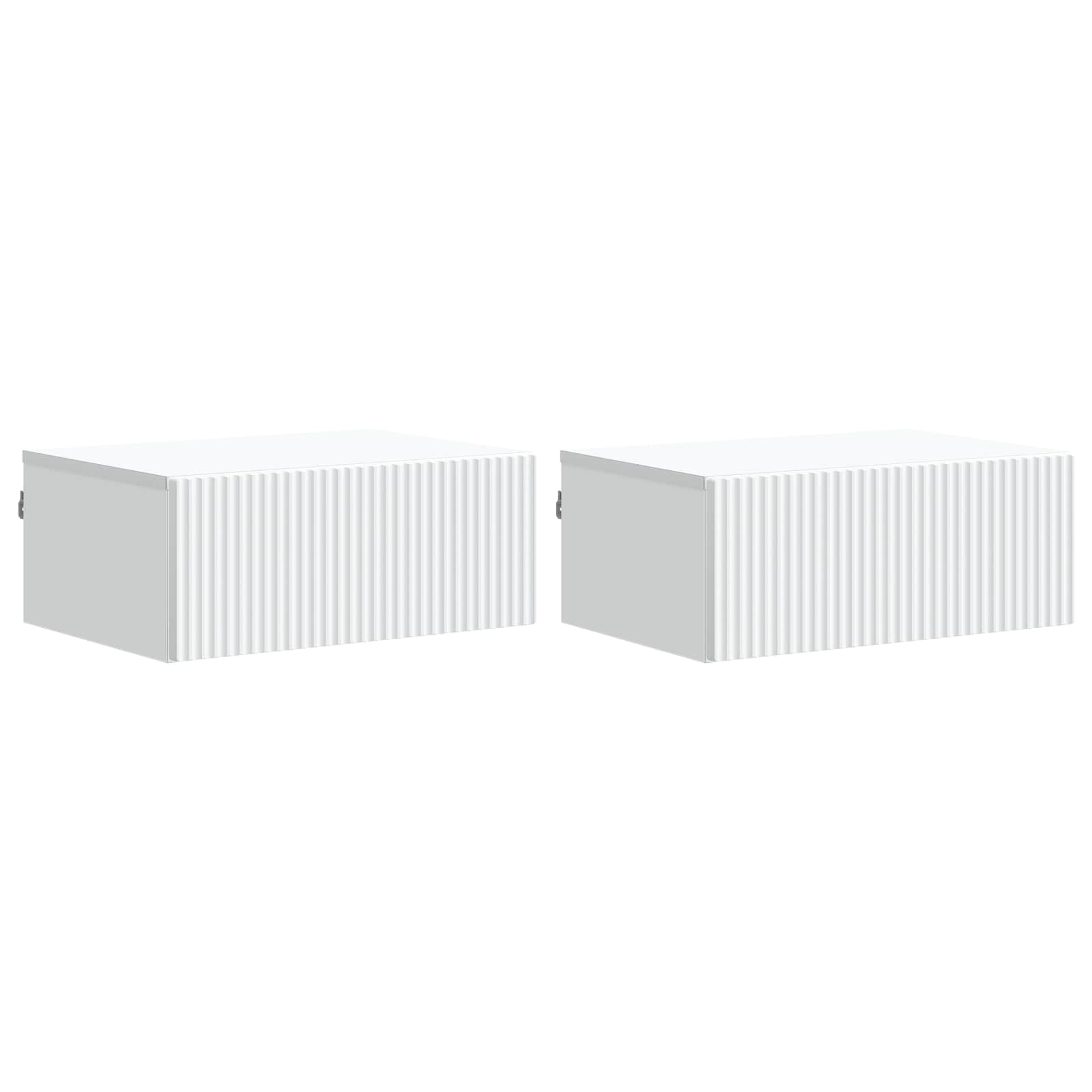 Mobiletto da notte a muro 2 pcs Bianco 49 x 34,5 x 20 cm | homemem39