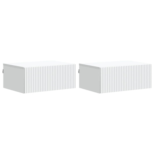 Mobiletto da notte a muro 2 pcs Bianco 49 x 34,5 x 20 cm | homemem39