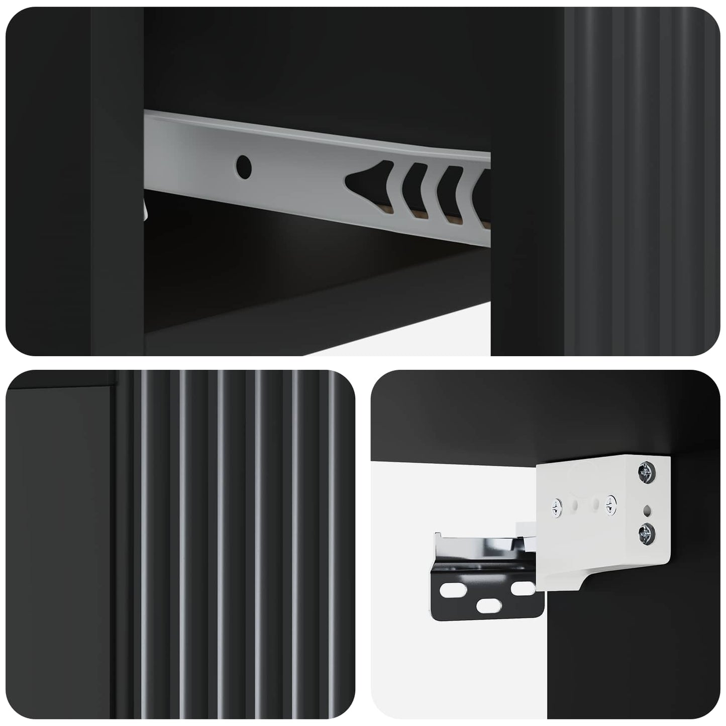 Mobiletto da notte a muro con cassetto Nero 49 x 34,5 x 20 cm | homemem39