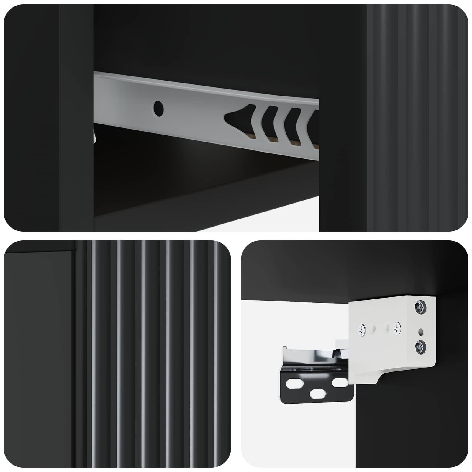 Mobiletto da notte a muro con cassetto Nero 49 x 34,5 x 20 cm | homemem39