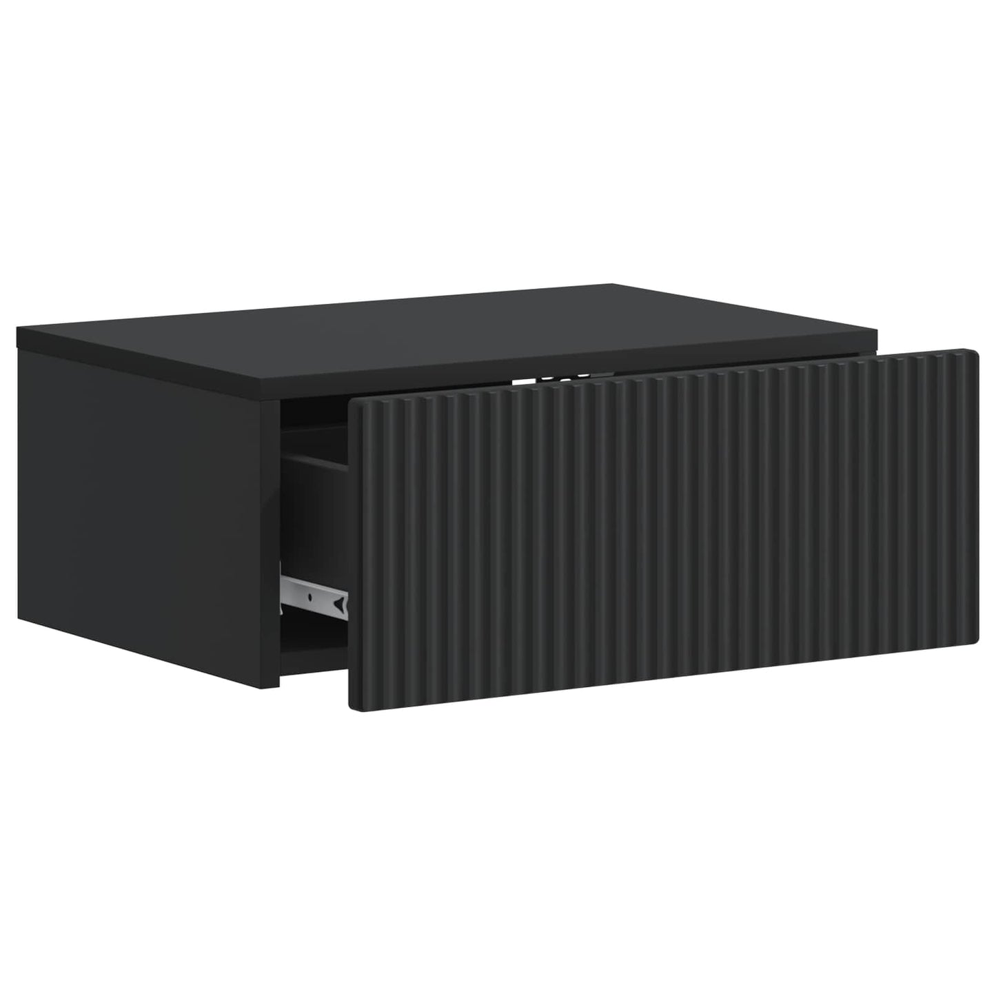 Mobiletto da notte a muro con cassetto Nero 49 x 34,5 x 20 cm | homemem39