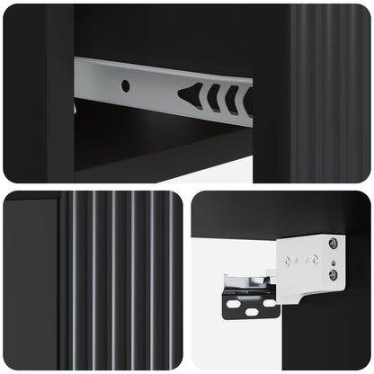 Mobiletto da notte a muro 2 pcs Nero 49 x 34,5 x 20 cm | homemem39