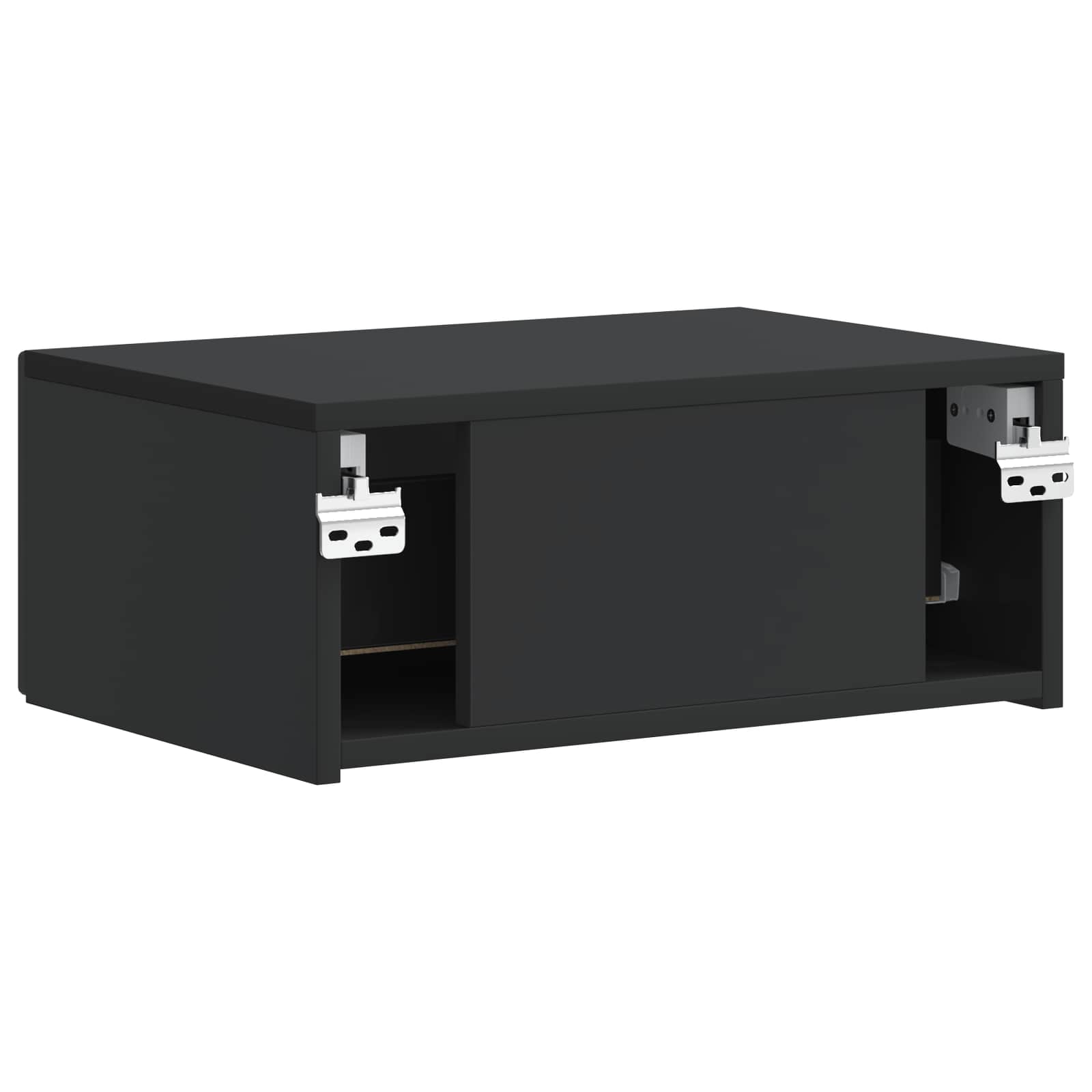Mobiletto da notte a muro 2 pcs Nero 49 x 34,5 x 20 cm | homemem39