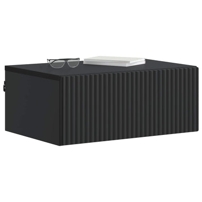 Mobiletto da notte a muro 2 pcs Nero 49 x 34,5 x 20 cm | homemem39