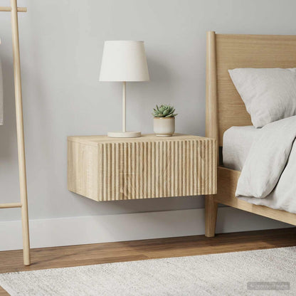 Mobiletto da notte a muro 2 pcs Rovere Sonoma 49 x 34,5 x 20 cm