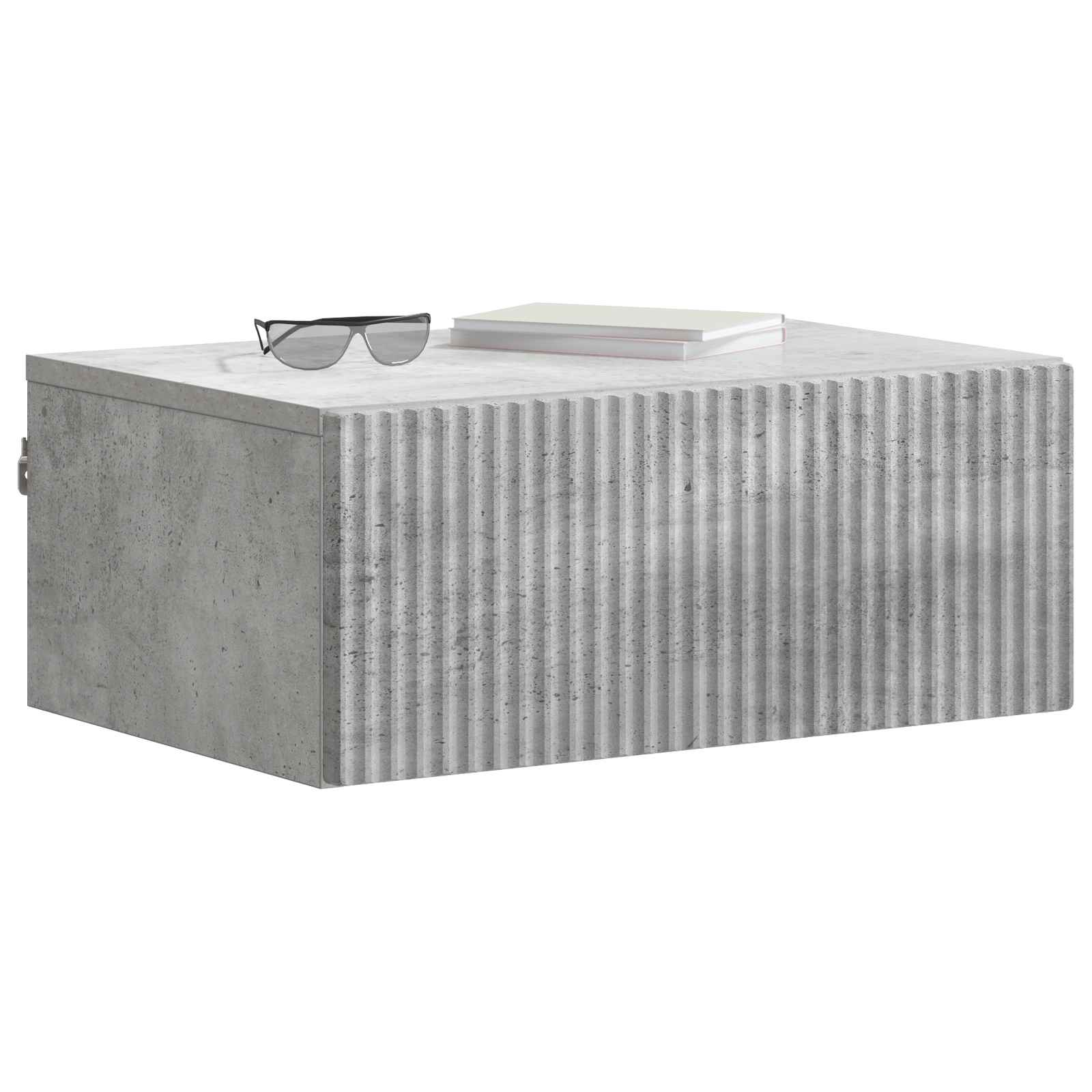 Mobiletto da notte a muro Grigio Cemento 49 x 34,5 x 20 cm | homemem39