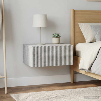 Mobiletto da notte a muro con cassetto 2 pcs Grigio Cemento
