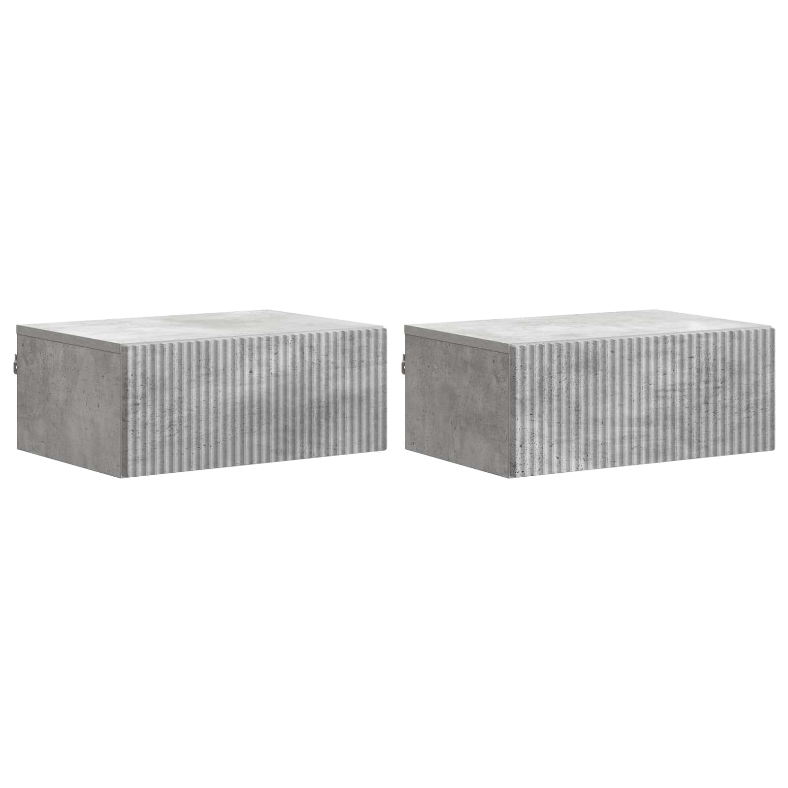 Mobiletto da notte a muro con cassetto 2 pcs Grigio Cemento | homemem39