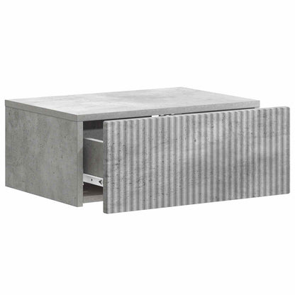 Mobiletto da notte a muro con cassetto 2 pcs Grigio Cemento | homemem39