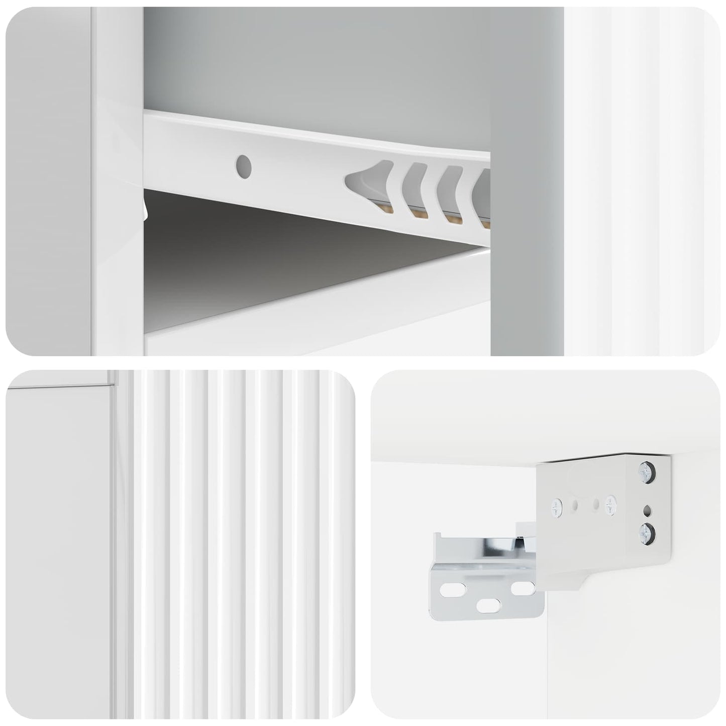 Mobiletto da notte a muro 2 pcs Bianco Lucido 49 x 34,5 x 20 cm | homemem39