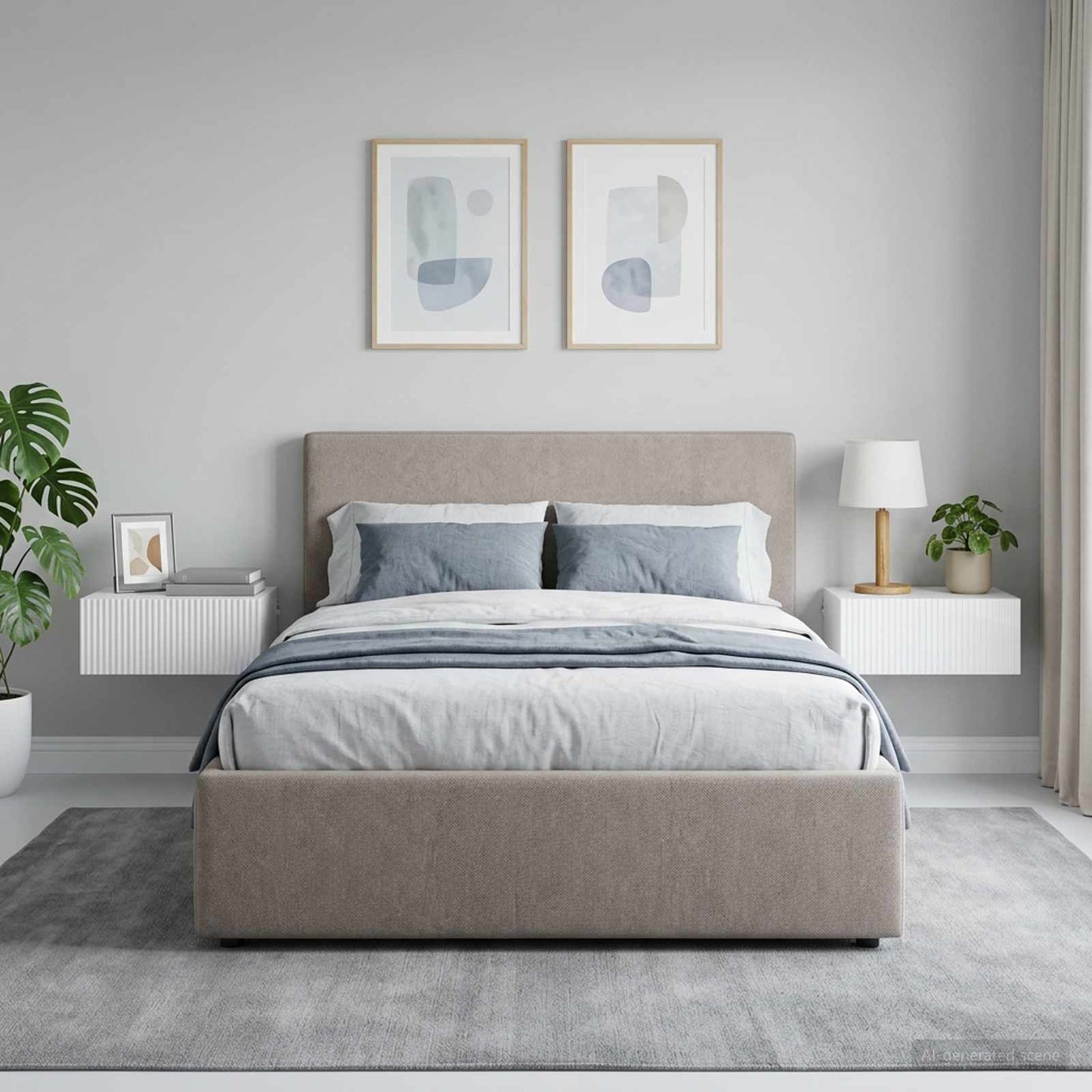 Mobiletto da notte a muro 2 pcs Bianco Lucido 49 x 34,5 x 20 cm