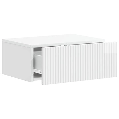 Mobiletto da notte a muro 2 pcs Bianco Lucido 49 x 34,5 x 20 cm | homemem39