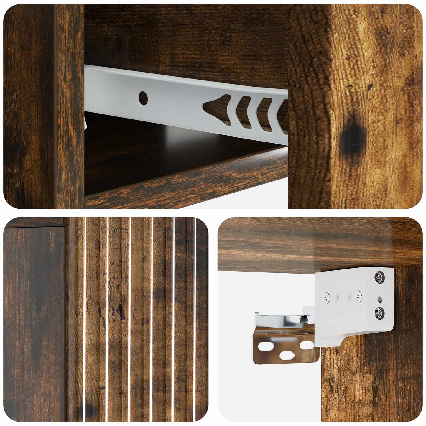 Mobiletto da notte a muro 2 pcs Rovere Fumo 49 x 34,5 x 20 cm | homemem39