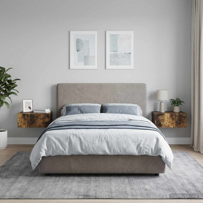 Mobiletto da notte a muro 2 pcs Rovere Fumo 49 x 34,5 x 20 cm