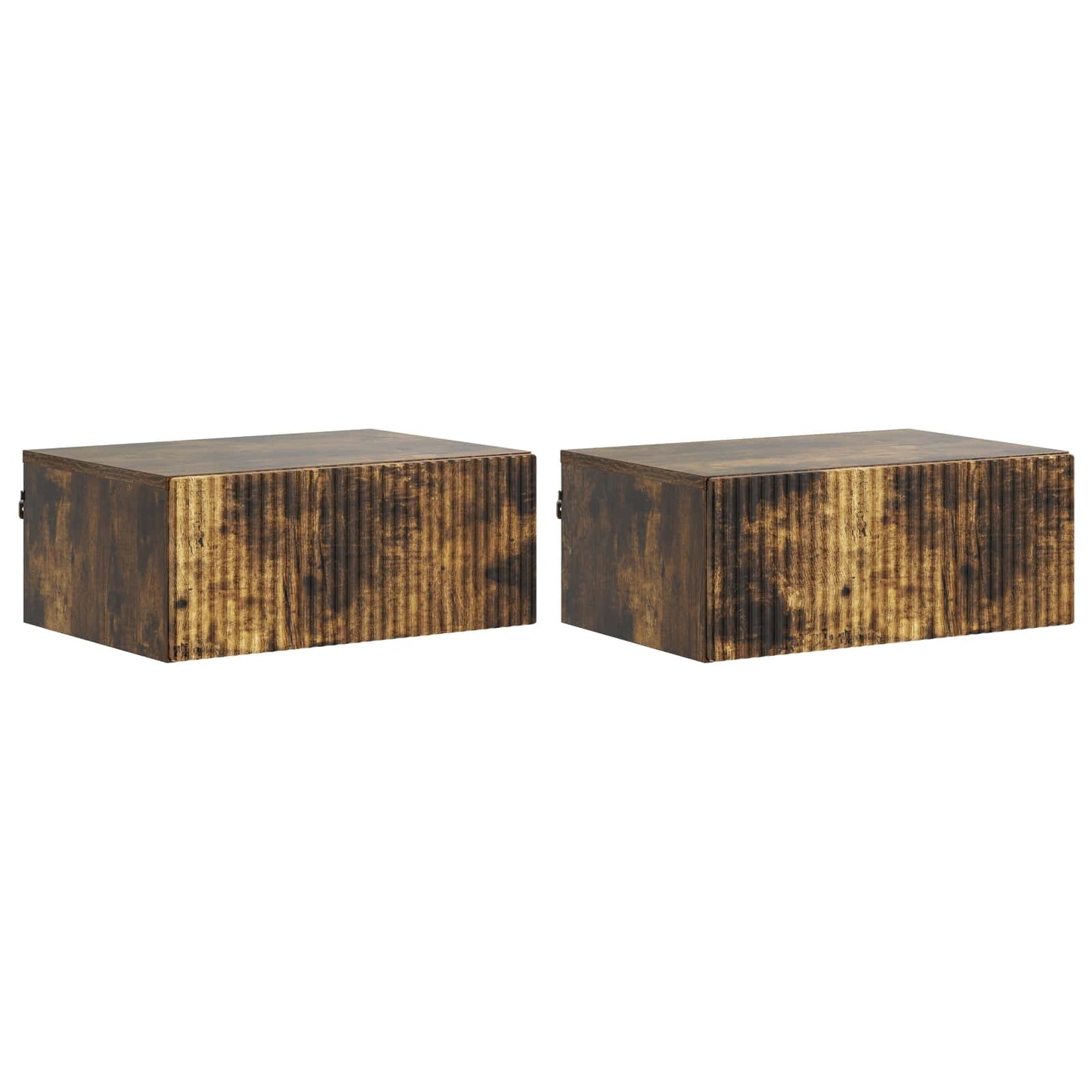 Mobiletto da notte a muro 2 pcs Rovere Fumo 49 x 34,5 x 20 cm | homemem39
