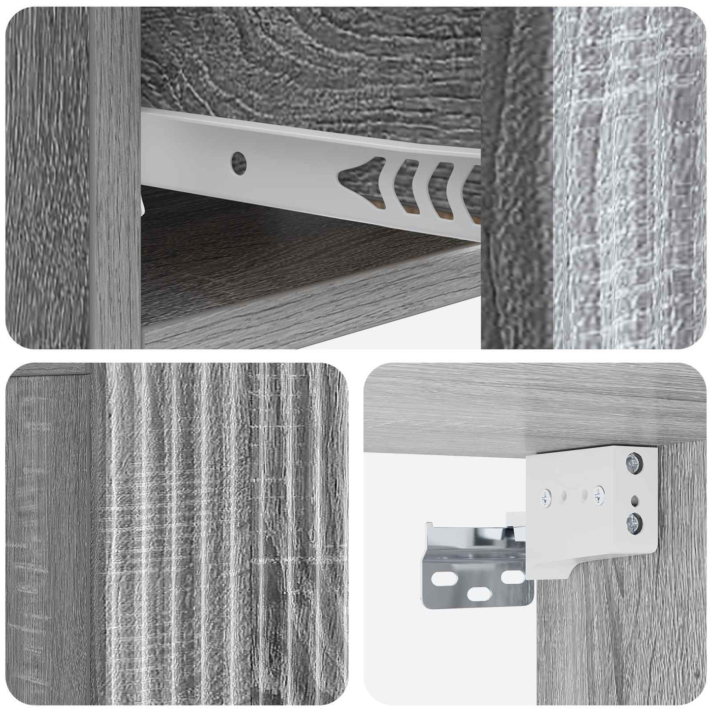 Mobiletto da notte a muro Grigio Sonoma 49 x 34,5 x 20 cm | homemem39