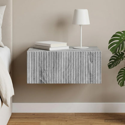 Mobiletto da notte a muro Grigio Sonoma 49 x 34,5 x 20 cm