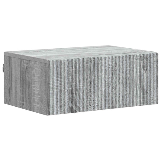 Mobiletto da notte a muro Grigio Sonoma 49 x 34,5 x 20 cm
