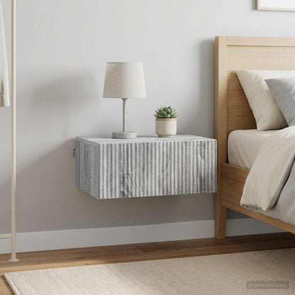 Mobiletto da notte a muro 2 pcs Grigio Sonoma 49 x 34,5 x 20 cm