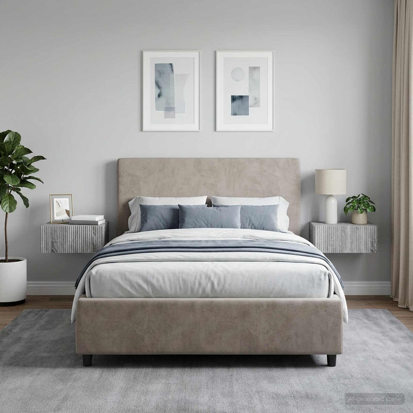 Mobiletto da notte a muro 2 pcs Grigio Sonoma 49 x 34,5 x 20 cm