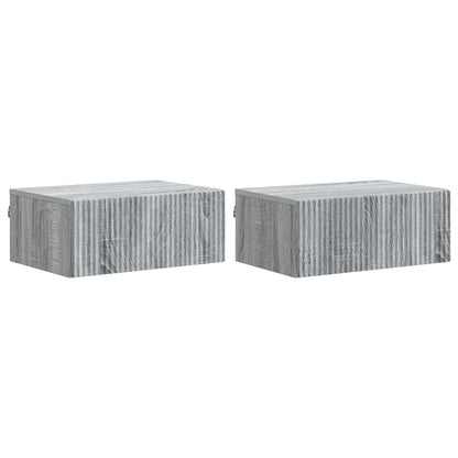 Mobiletto da notte a muro 2 pcs Grigio Sonoma 49 x 34,5 x 20 cm | homemem39
